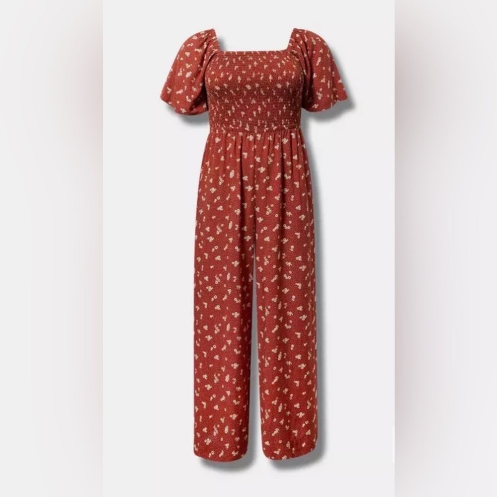 Torrid Flutter-Sleeve Smocked Jumpsuit Size 5 (28)